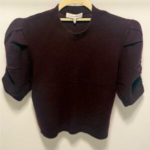 Frame Denim Women's Deep Burgundy Crew Neck Sweater